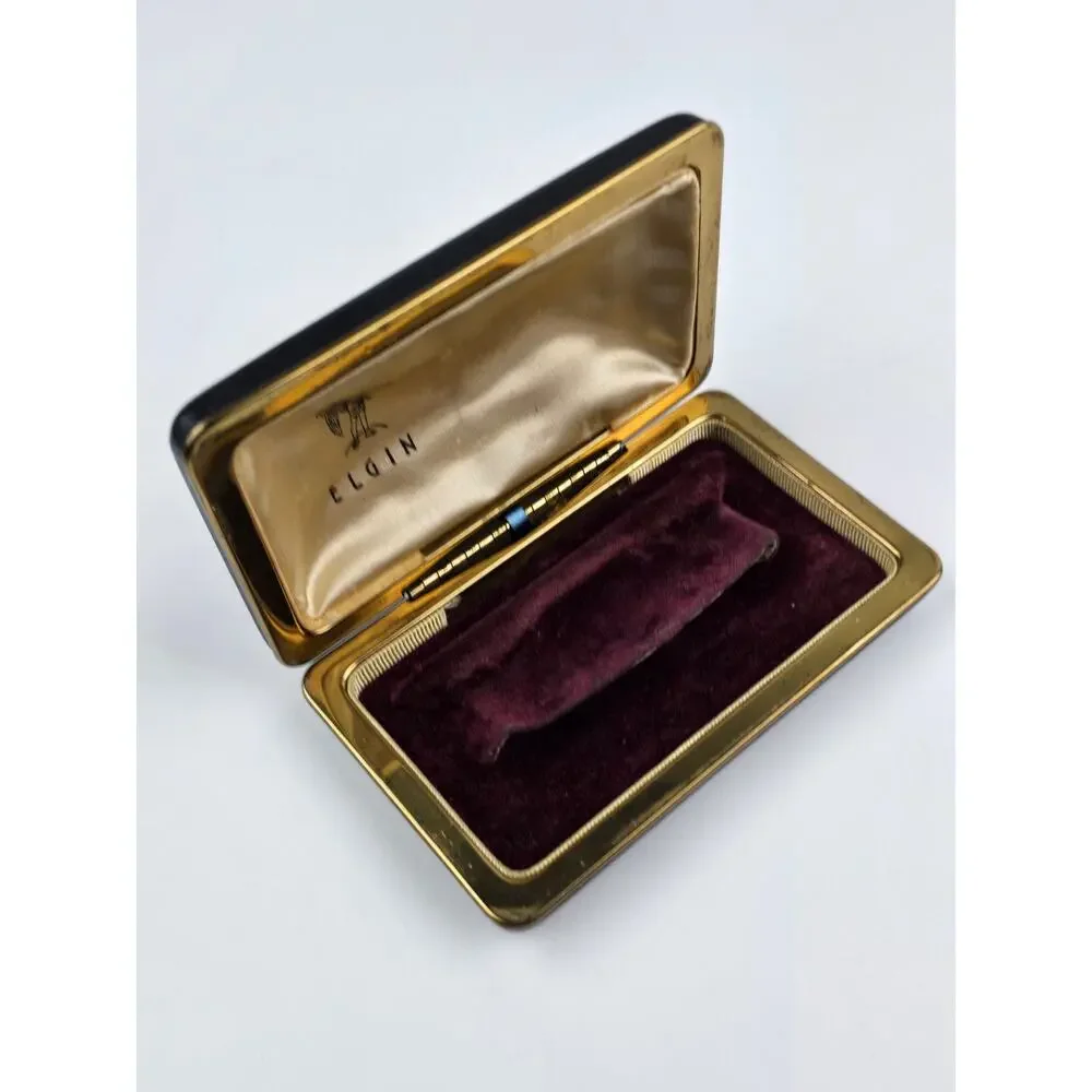 Vintage Elgin women's / ladies empty watch box Velvet liner built-in stand